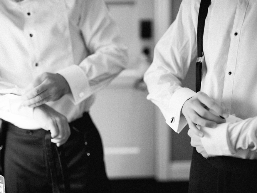 Greg and his groomsmen getting ready at Hotel Monaco in Philadelphia.