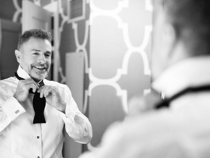 Close-up of Greg's wedding day details at Kimpton Hotel Monaco, Old City Philadelphia.