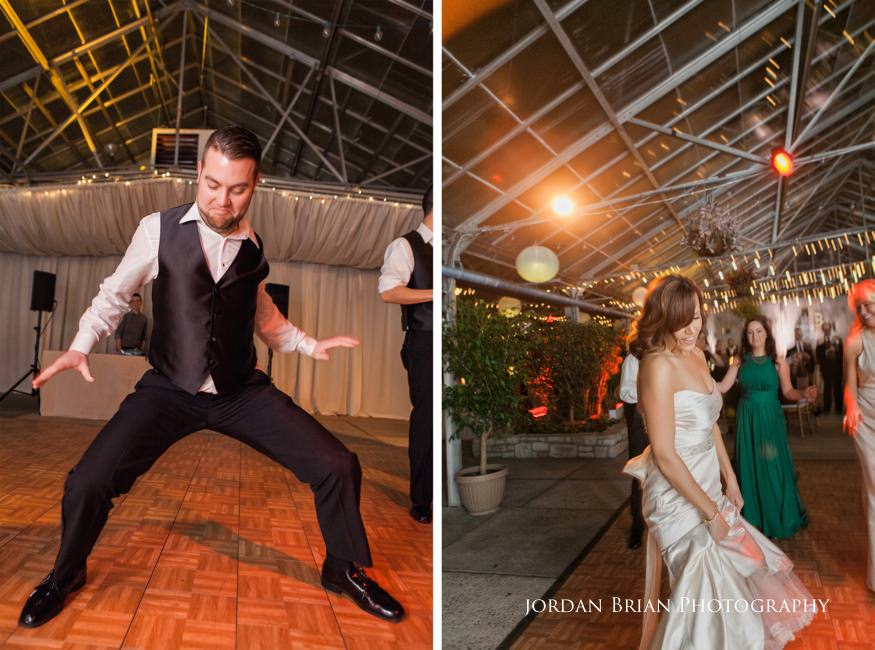 Guests dancing at Fairmount Park Horticulture Center wedding reception.