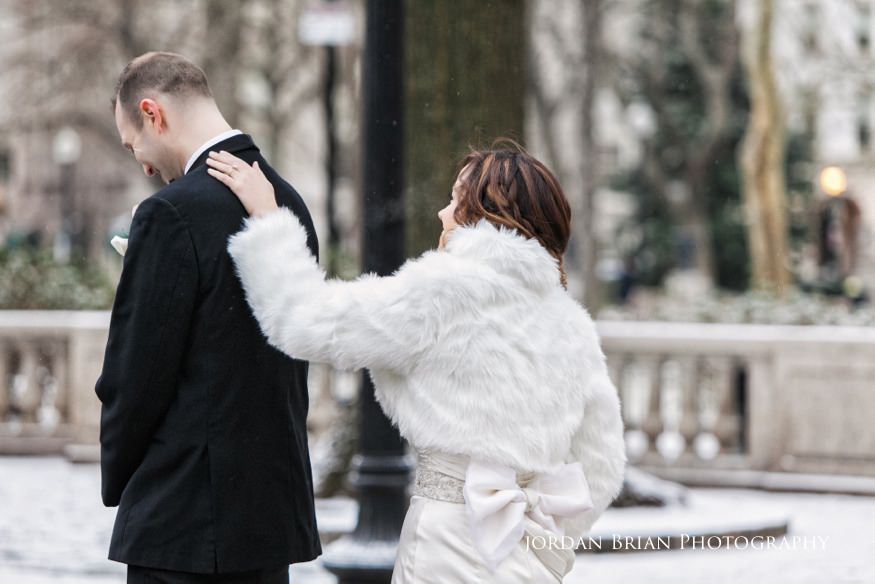 Bride and groom reveal in Rittenhouse Square