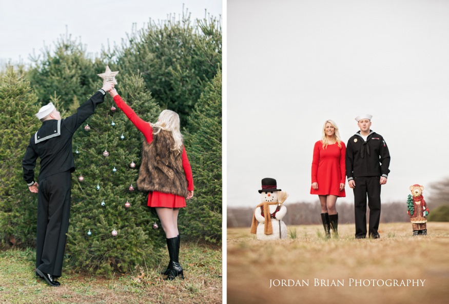 Megan and Kevin portrait at the family farm just before the horse photobomb moment
