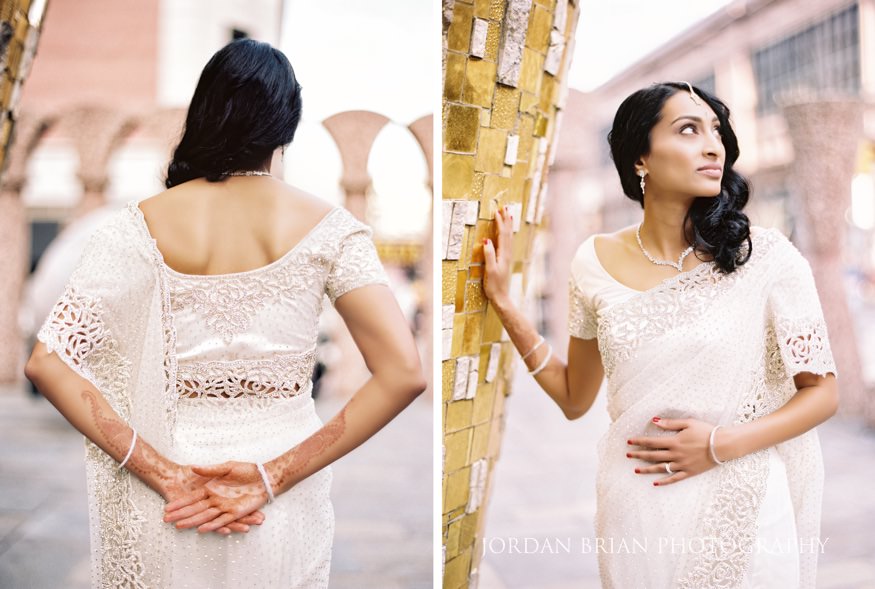 downtown marriott indian wedding bridal portraits outdoor