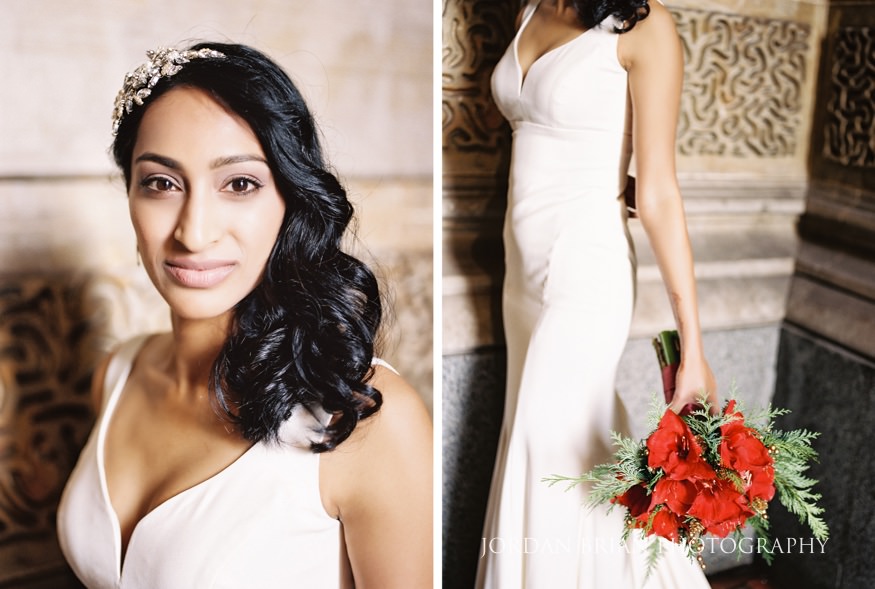 downtown marriott indian wedding bride portraits city hall