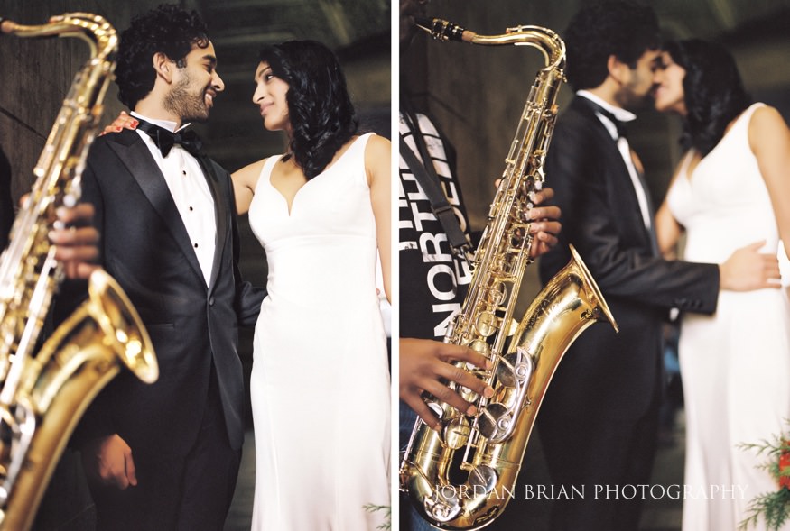 downtown marriott indian wedding bride groom portrait city hall