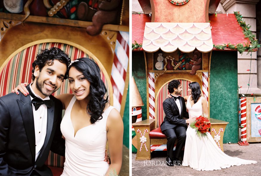 downtown marriott indian wedding bride and groom city hall christmast