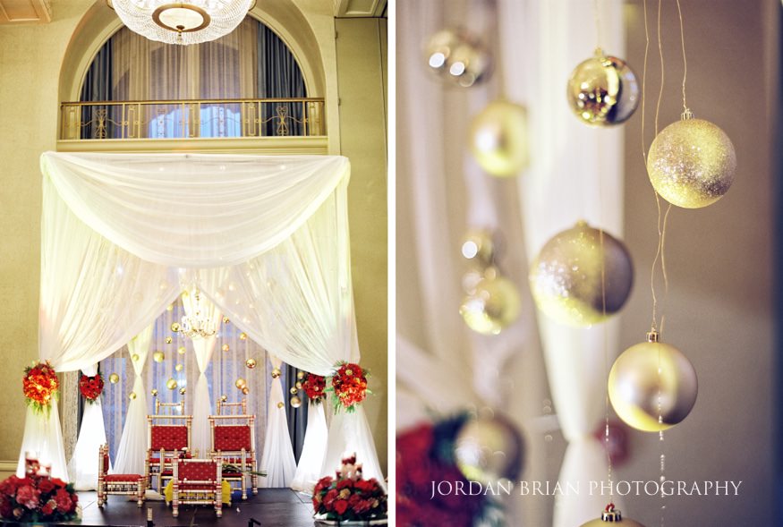 Philadelphia Downtown Marriott Christmas themed wedding reception.