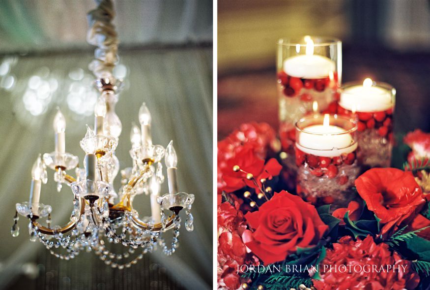Philadelphia Downtown Marriott Christmas themed wedding reception.