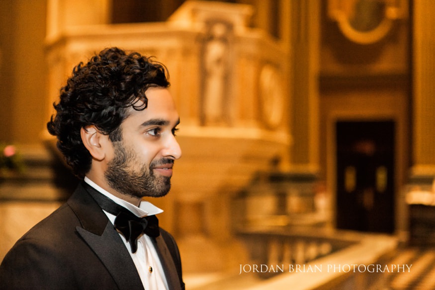 downtown marriott indian wedding groom looking cathedral basilica