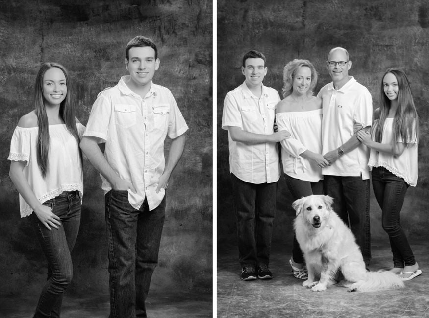 In studio South Jersey family photography. Black and white mini sessions.