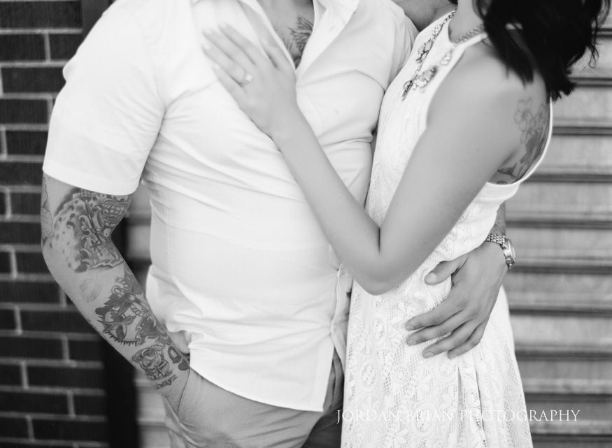 portrait of couple at engagment session in philadelphia