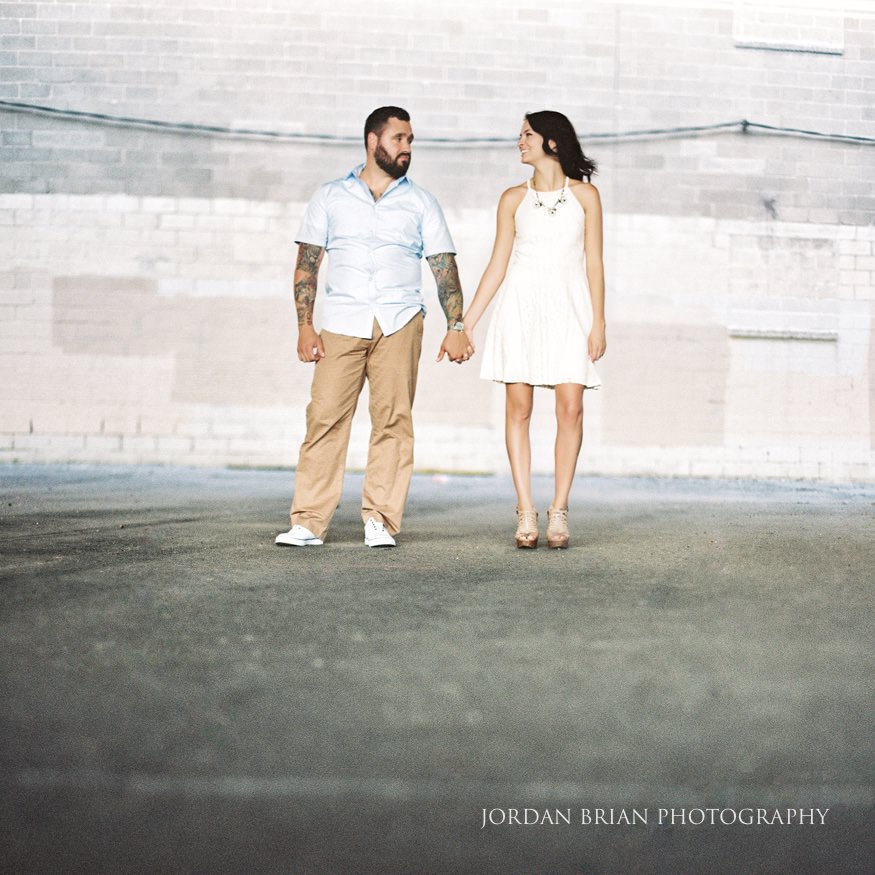couple under overpass at philadelphia engagement session