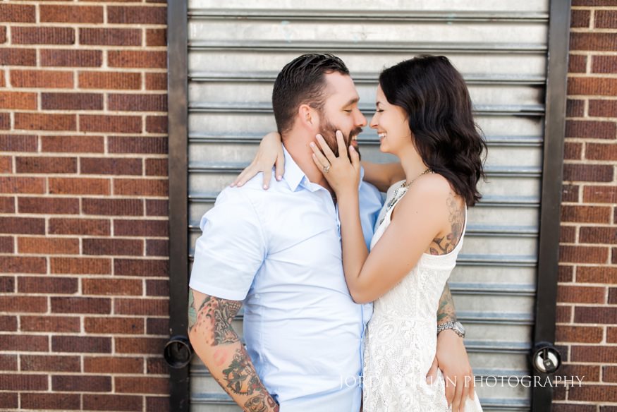 couple at philadelphia engagement