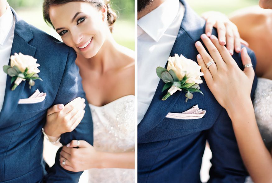 Bride and groom at Trump National Golf Club wedding.