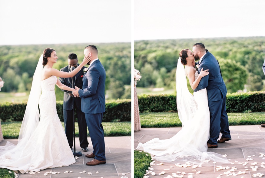 Wedding ceremony at Trump National Golf Club.
