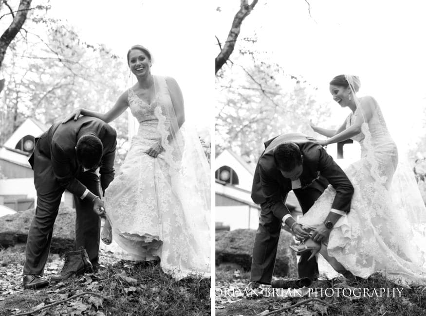 Bride and groom film portrait Old Mill at Rose Valley