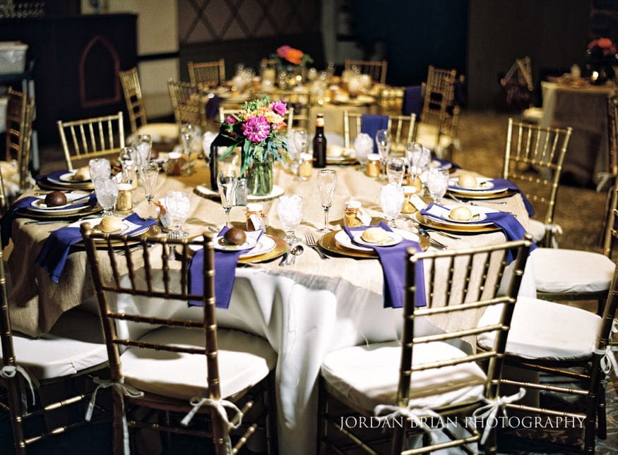 Table runner and florals Old Mill at Rose Valley