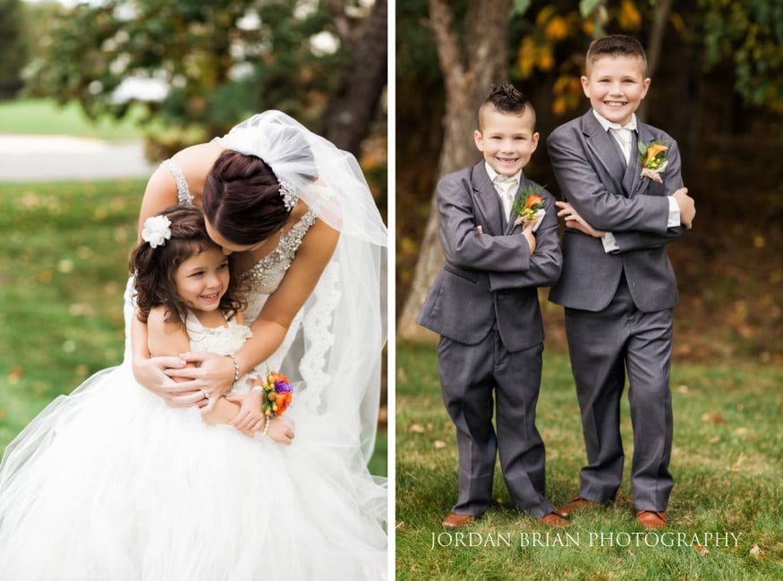 Ring bearers and flower girl with Petal Pushers flowers Old Mill