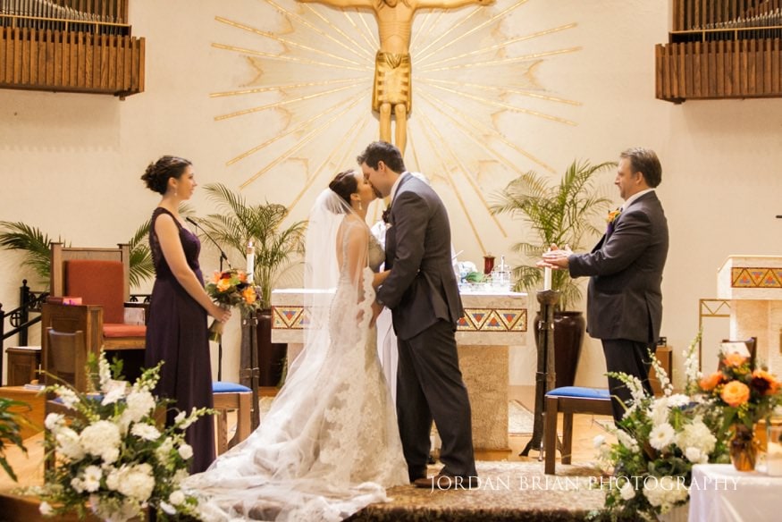 Wedding ceremony altar St Raphael Catholic Church