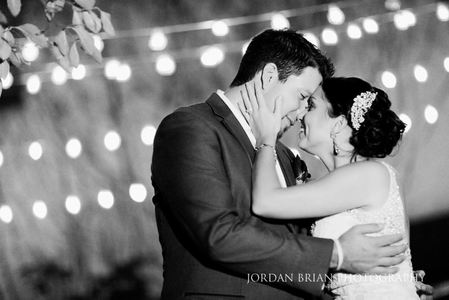 Night portrait under string lights Old Mill at Rose Valley