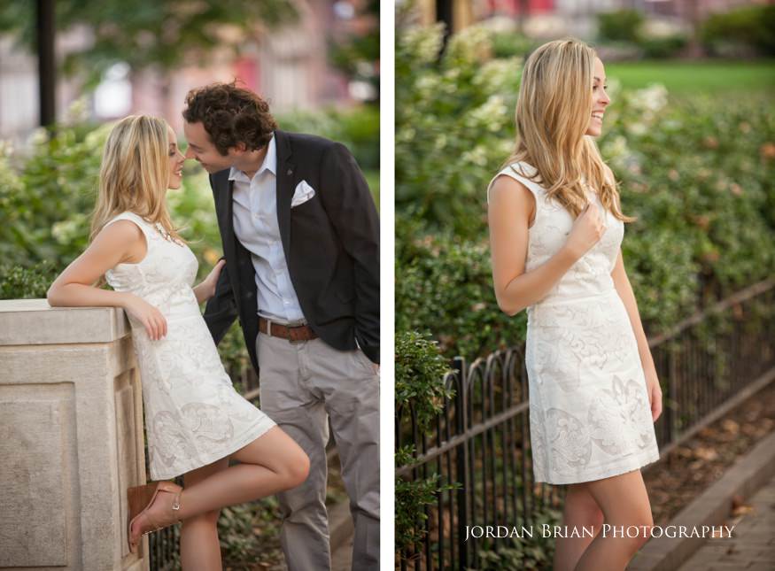 Rebecca and Nick final portrait at Rittenhouse Square, heading to their Bellevue Hotel wedding