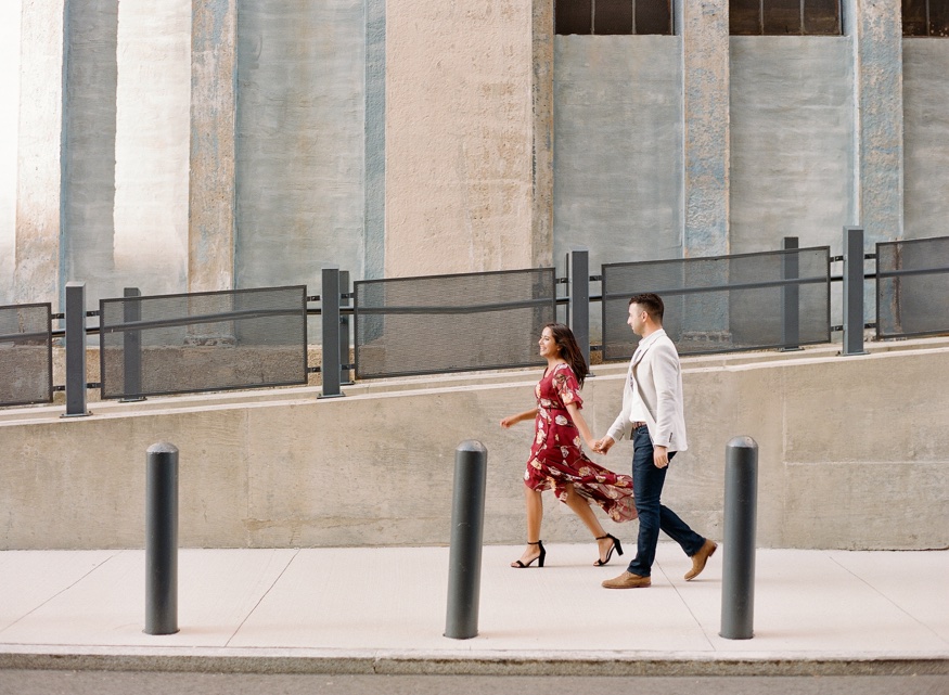 The Rail Park Philadelphia engagement session walking.