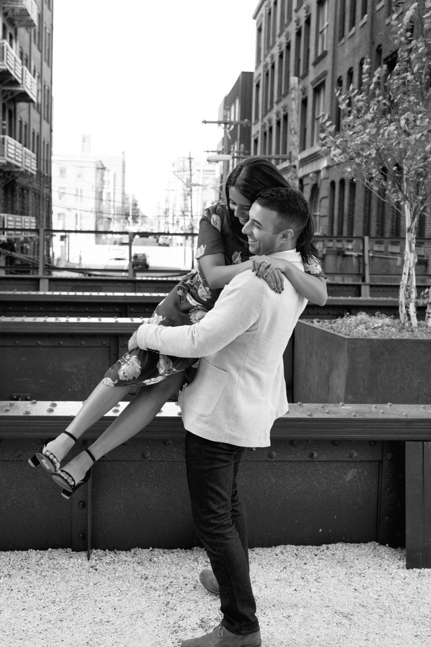The Rail Park Philadelphia engagement session picking up girl.