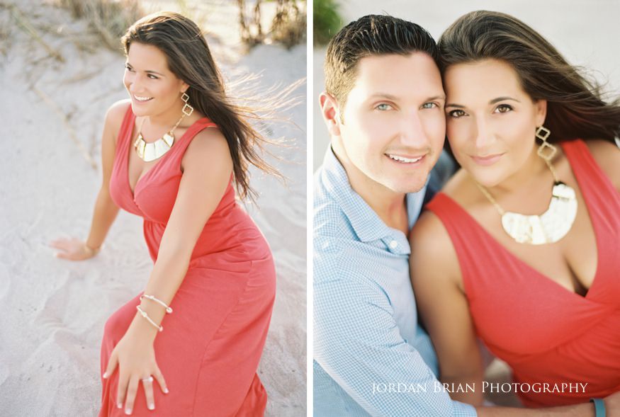 Sarah and Kyle summer engagement portrait at Long Beach Island NJ beach