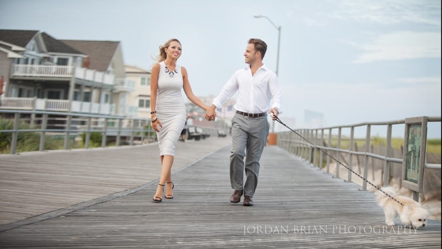 Simona and Brandon portrait at the Ventnor bayside pier as thunderstorms roll in
