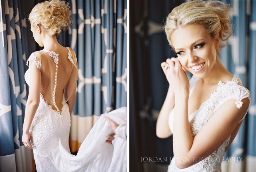 bride getting ready at hotel monaco