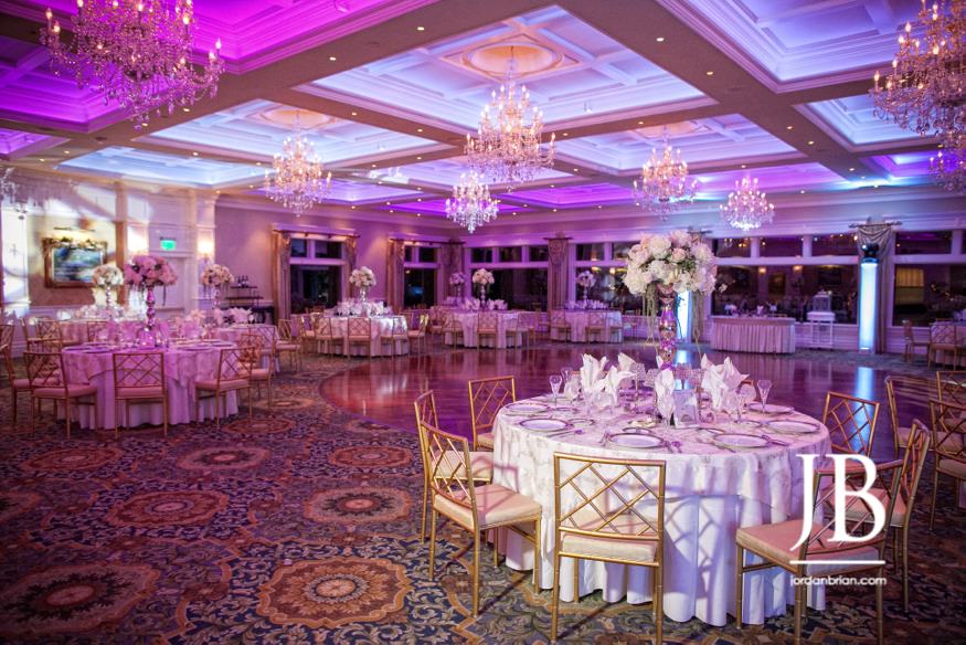 Clark's Landing wedding reception details, John's Riverside Florist floral arrangements