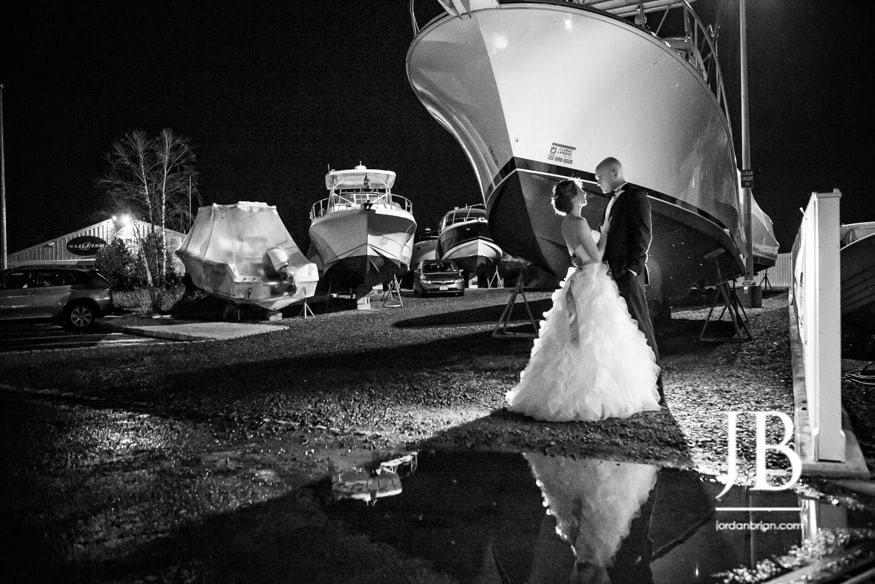 End of night celebration at Clark's Landing, Stasia and Evan's Point Pleasant Beach wedding