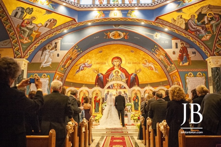 Greek Orthodox wedding ceremony details at St. Barbara's Church, New Jersey
