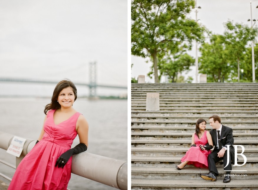 Retro engagement session photographs in Philadelphia