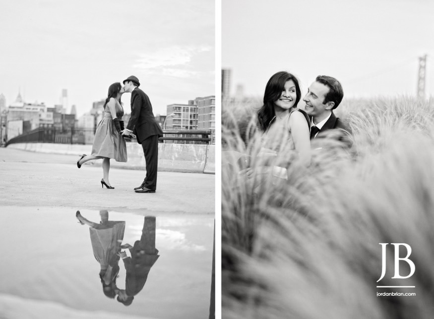 Vintage style engagement photographs in Old City Philadelphia