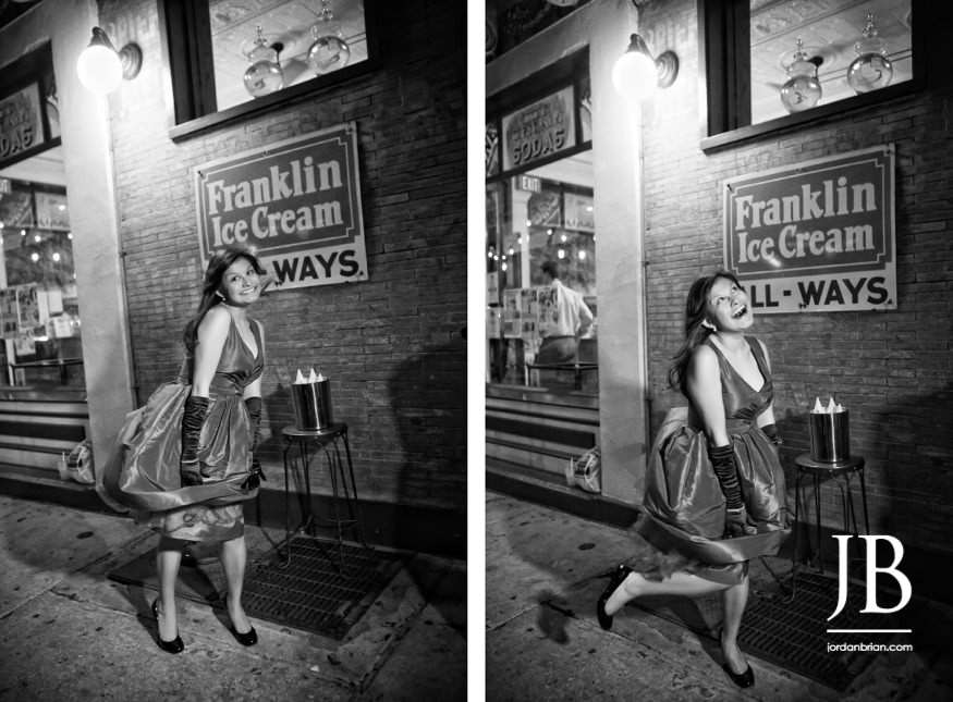 Philadelphia engagement session with vintage styling