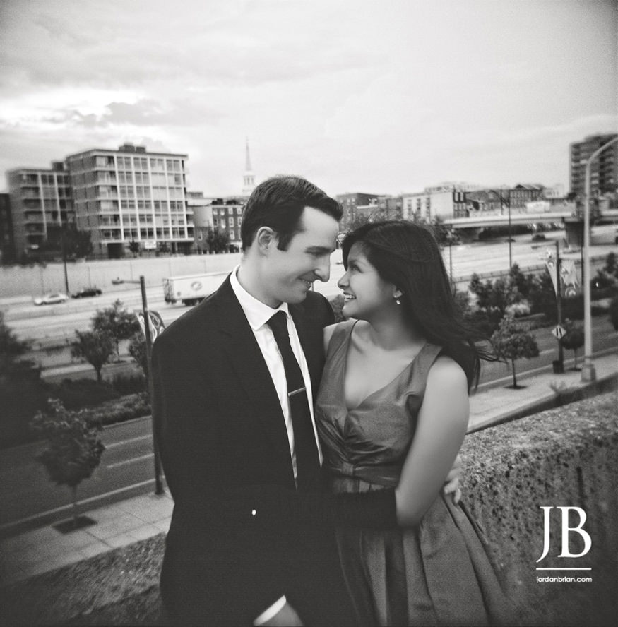 Stephanie and Rich's Mad Men inspired engagement portraits in Philadelphia