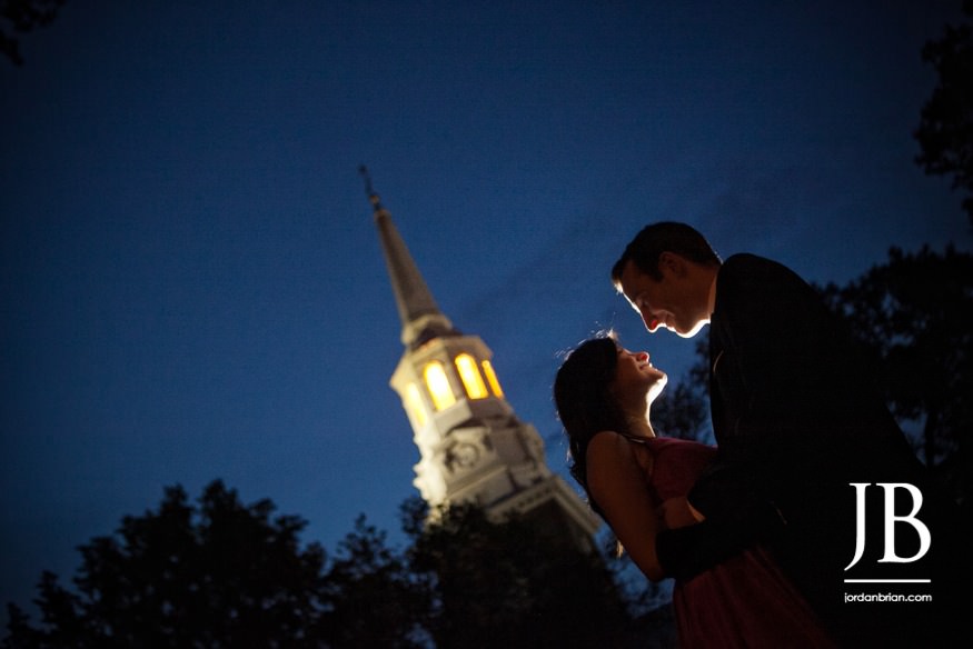Night engagement photographs in Old City Philadelphia
