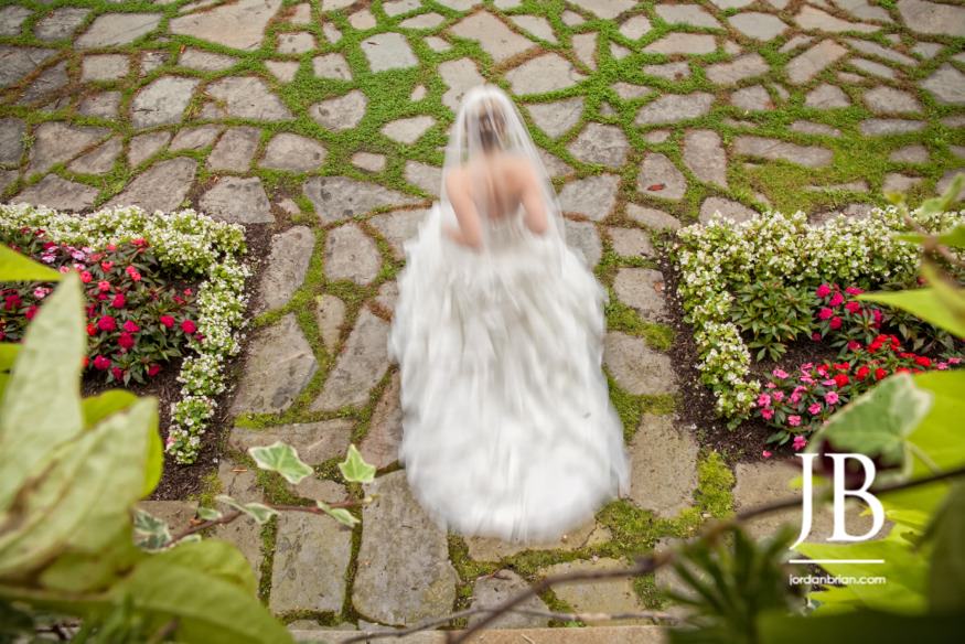 Tamara in her wedding gown during bridal preparations at Skytop Lodge PA