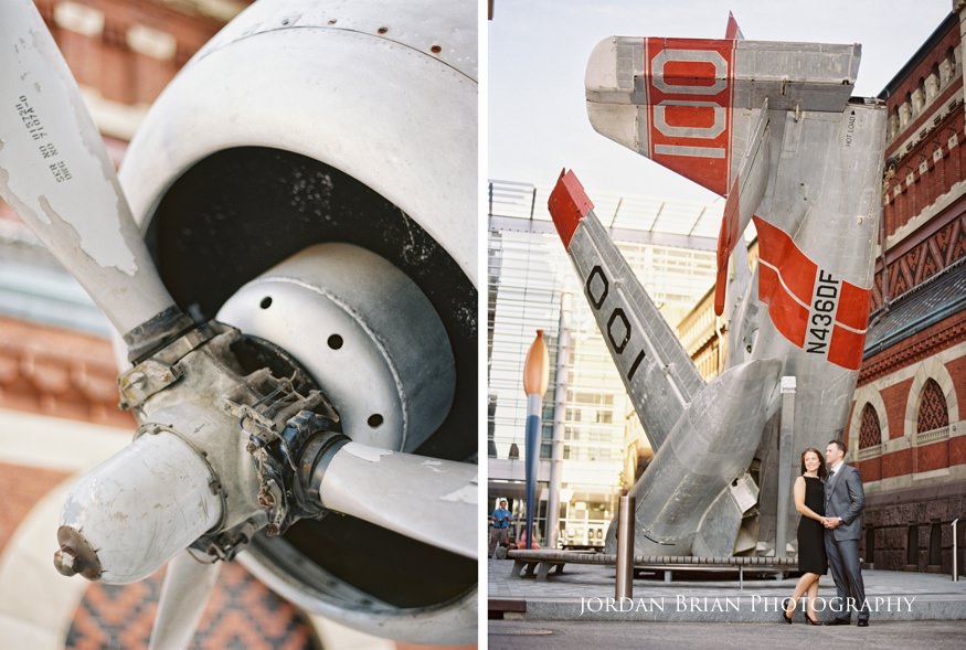 University of the Arts engagement photos with plane