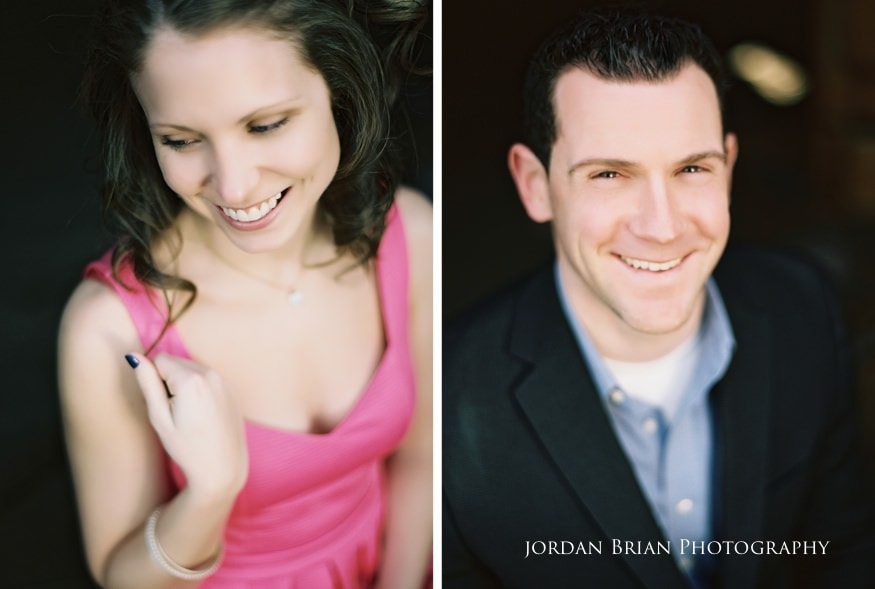 Rustic vintage engagement portrait of Tara and Paul in South Jersey