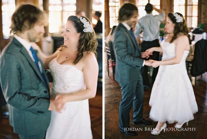 Bride and groom first dance at Rat's grounds for sculpture wedding in Hamilton, NJ