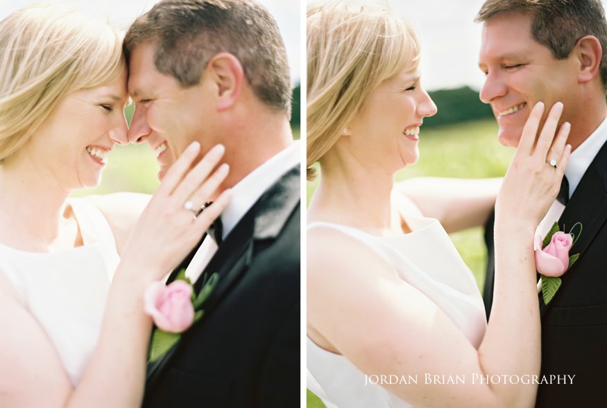 Yvonne and Bryan laughing during portraits at Valenzano Winery