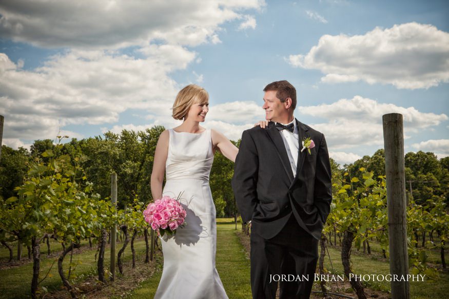 Yvonne and Bryan in the vineyard at Valenzano Winery in Shamong