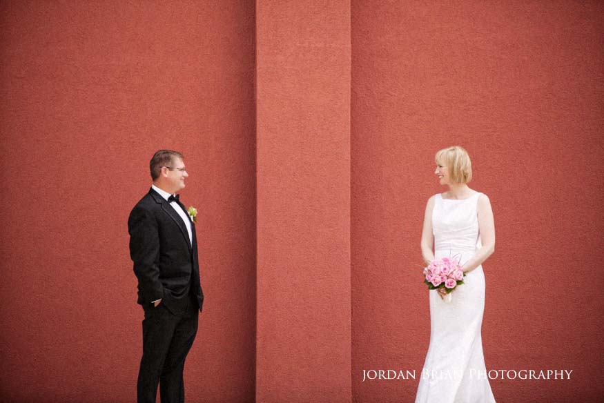 Wedding portraits among the vine rows at Valenzano Winery