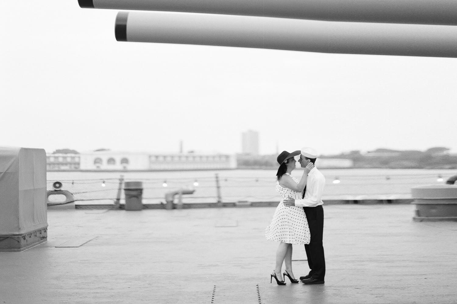 Engagement Session on Battleship New Jersey – Denise & Tom