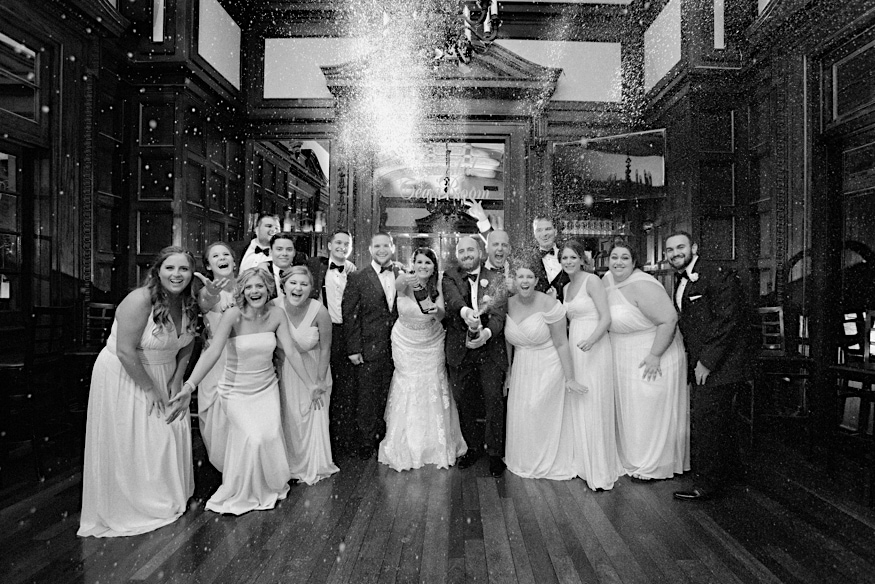 Bar at a Crystal Tea Room wedding reception