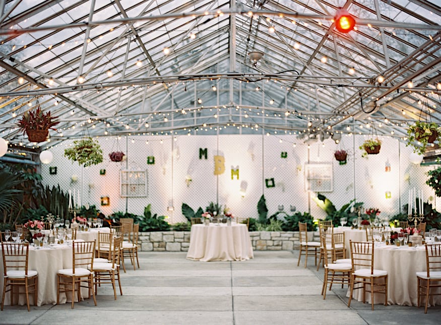 Fairmount Park Horticulture Center wedding reception room setup
