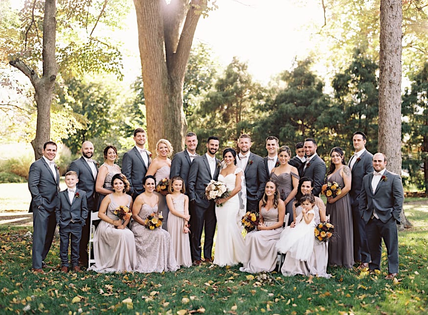 Bridal party at Knowlton Mansion wedding Philadelphia