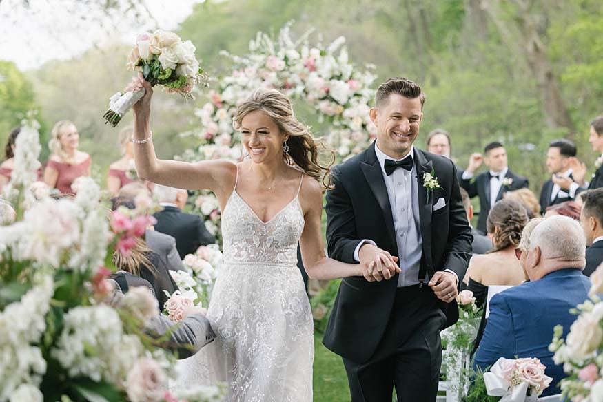 river house at odette's wedding ceremony recessional