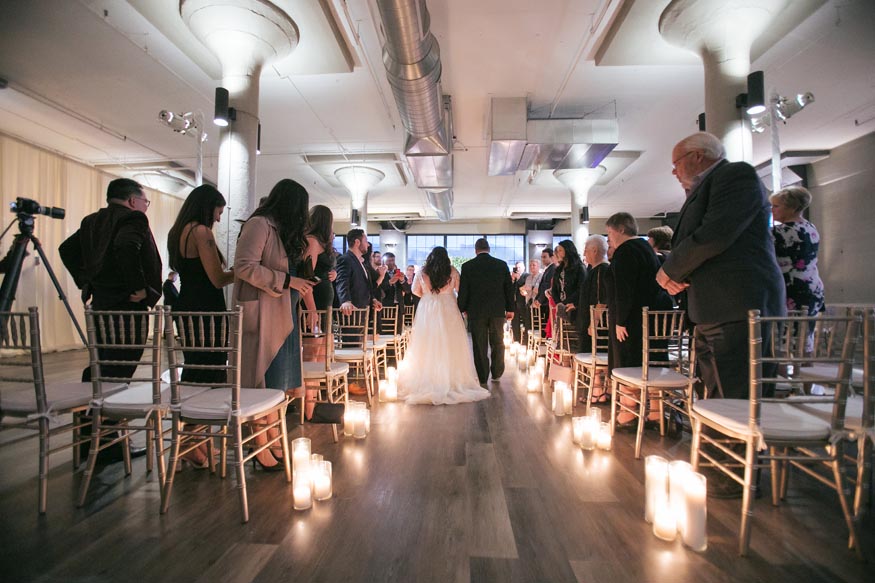 FAME MaKen Studios Philadelphia wedding ceremony walking down aisle